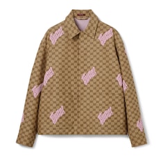 Chaqueta de mezcla de lona y lino bordada