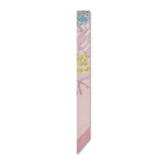 Printed silk twill neck bow