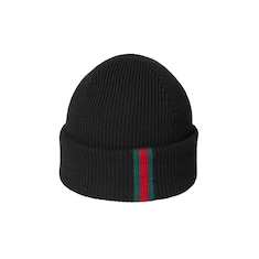 Cappello in lana con dettaglio Web