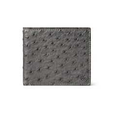 Bi-fold ostrich wallet with Double G