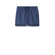 Printed technical poplin swim shorts