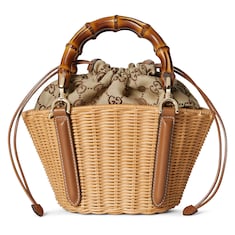 Sac panier en osier avec bambou mini format