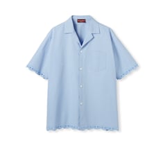 Cotton bowling shirt with embroidery