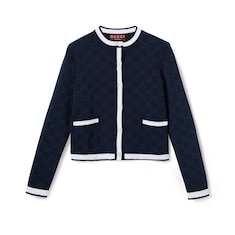 เสื้อคาร์ดิแกน GG fine cotton jacquard cardigan