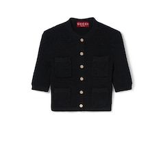 Stretch cotton knit cardigan