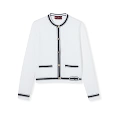 Cotton stitch cardigan with intarsia