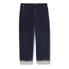 Bleached GG cotton denim jacquard pant