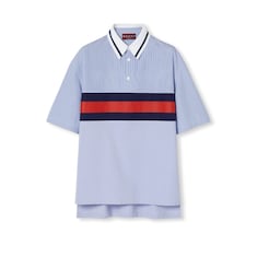 Polo in popeline di cotone a righe