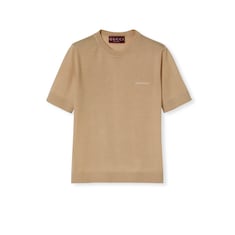 Cashmere and silk top with intarsia