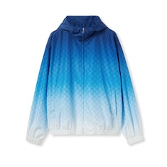 Printed technical poplin zip jacket