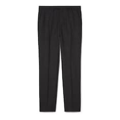 Pantalon en laine à imprimé pied-de-poule avec broderie