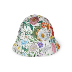 Reversible printed silk bucket hat