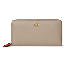 Bi-color GG Marmont zip around wallet