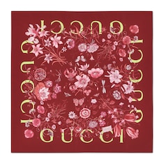Pañuelo cuadrado sarga seda estampado Flora