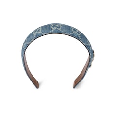 GG denim hair band with Horsebit