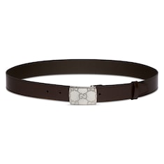 Belt with rectangular buckle