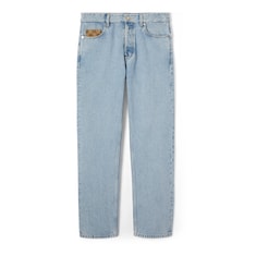Washed denim pant with GG insert