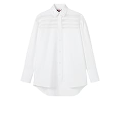 Cotton poplin shirt with embroidery