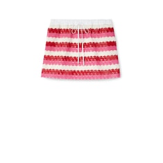 Striped GG macramé skirt