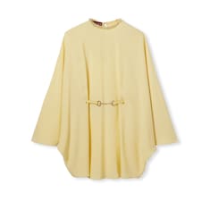 Robe en cady de soie avec ceinture à détail Mors
