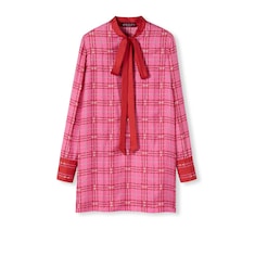Printed silk twill dress
