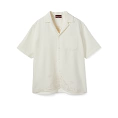 Linen bowling shirt with embroidery