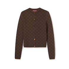 Stretch GG viscose jacquard cardigan