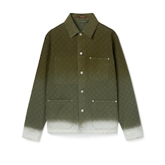 Camisa jacquard denim algodón decolorado GG