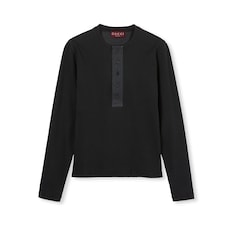 Rib cotton T-shirt with embroidery
