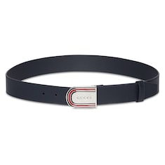 Belt with enameled Web detail buckle
