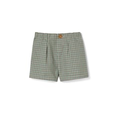 Shorts neonato in cotone a quadri