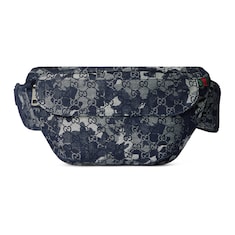 GG denim large belt bag