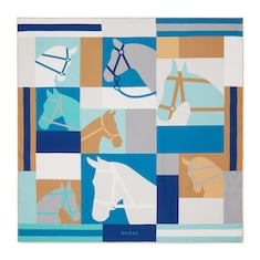 Pañuelo cuadrado jacquard de seda estampado
