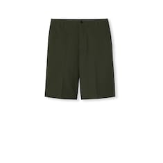 Wool twill shorts with logo