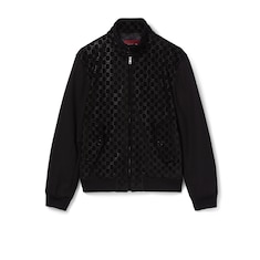 Embossed GG suede bomber jacket