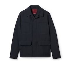 Twilljacke aus Wollmischung mit Stickerei