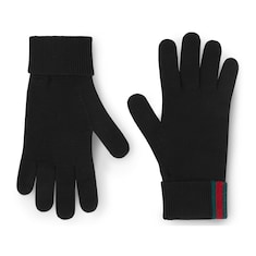Gants en laine avec bande Web