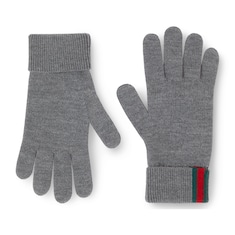 Guantes de lana con tribanda Web