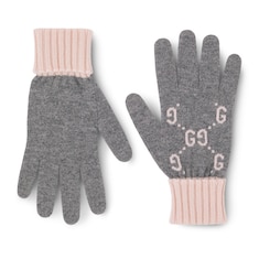 GG cashmere jacquard gloves