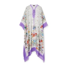 Cape-Kleid aus Seide mit Print