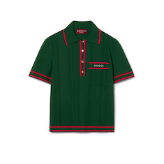 Poloshirt mit gestreiftem Besatz