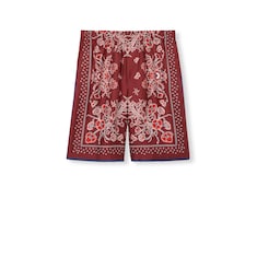 Printed silk twill shorts 