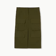Cotton canvas skirt with embroidery