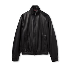 Bomberjacke aus Leder mit Logo