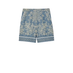 Shorts in denim GG jacquard