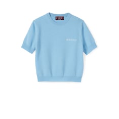 Top in cashmere con intarsio
