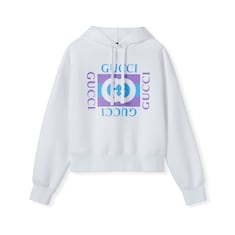 Sweatshirt aus Baumwolle mit Kapuze und Print