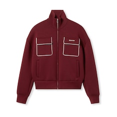 Sudadera de punto con cremallera y logotipo