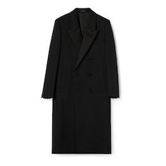 Cappotto in lana doppia e raso