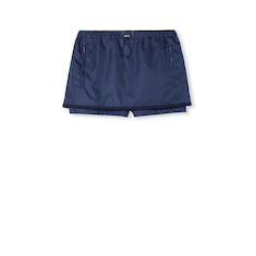 Jupe-short en gabardine de nylon avec logo en métal